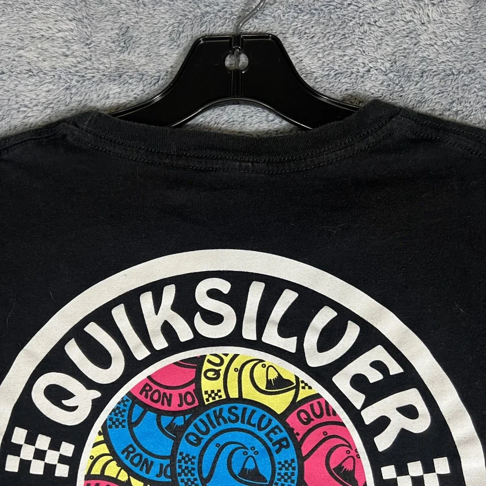 Quiksilver Ron Jon Surf Shop Long Sleeve T-Shirt Mens XL Black‎ Premium Fit Logo